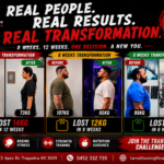 Real weight loss transformation results at Tarneit Boxing & Fitness Centre showing 6, 8 and 12 week body transformations.